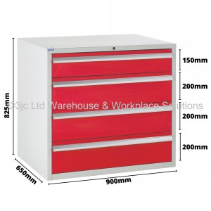 Euroslide Storage Cabinet 4 Drawer 825mm